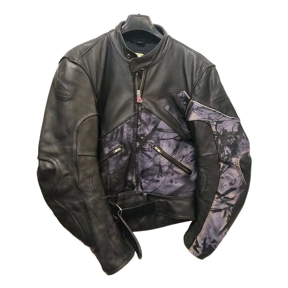 MINT VTG 1990s Hein Gericke Hiprotec Leather Moto Jacket 42
